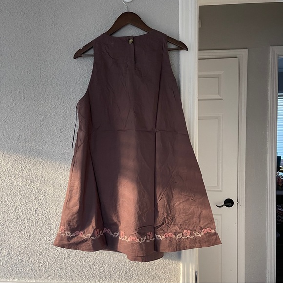 Anthropologie Mable dark plum embroidery Floral print mini dress M NWT - Picture 10 of 12